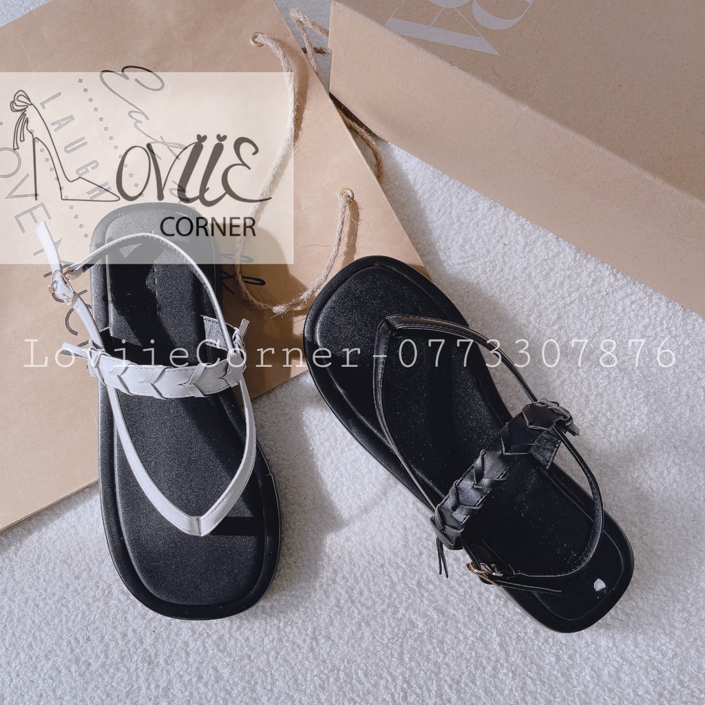 SANDAL XUỒNG LOVIIECORNER - GIÀY THỜI TRANG NỮ PHONG CÁCH NỮ TÍNH QUAI NGANG ĐẾ BẰNG S220814