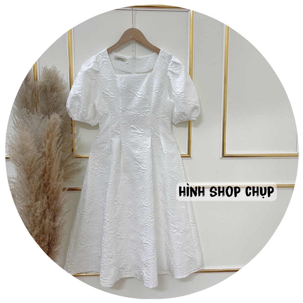 Đầm Váy xòe chất Vân Hoa nổi dáng midi đi dự tiệc, đi biển , đi làm - Đồ đôi, thời trang nam nữ Forever Couple Store