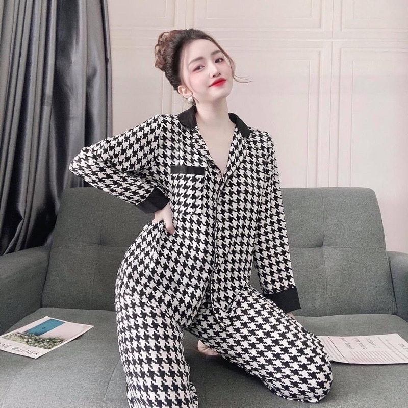 Đồ Bộ Satin - Mango Tay Dài Quần Dài