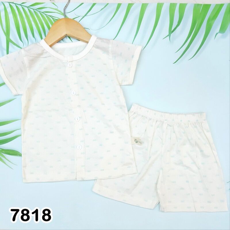 BỘ NGẮN TAY CÀI NÚT GIỮA NHIỀU HỌA TIẾT CHO BÉ TỪ 6KG- 19KG (2)