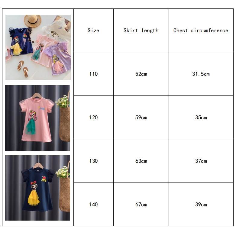 Áo Thun Cotton Tay Phồng In Họa Tiết Hoạt Hình Dành Cho Bé Gái