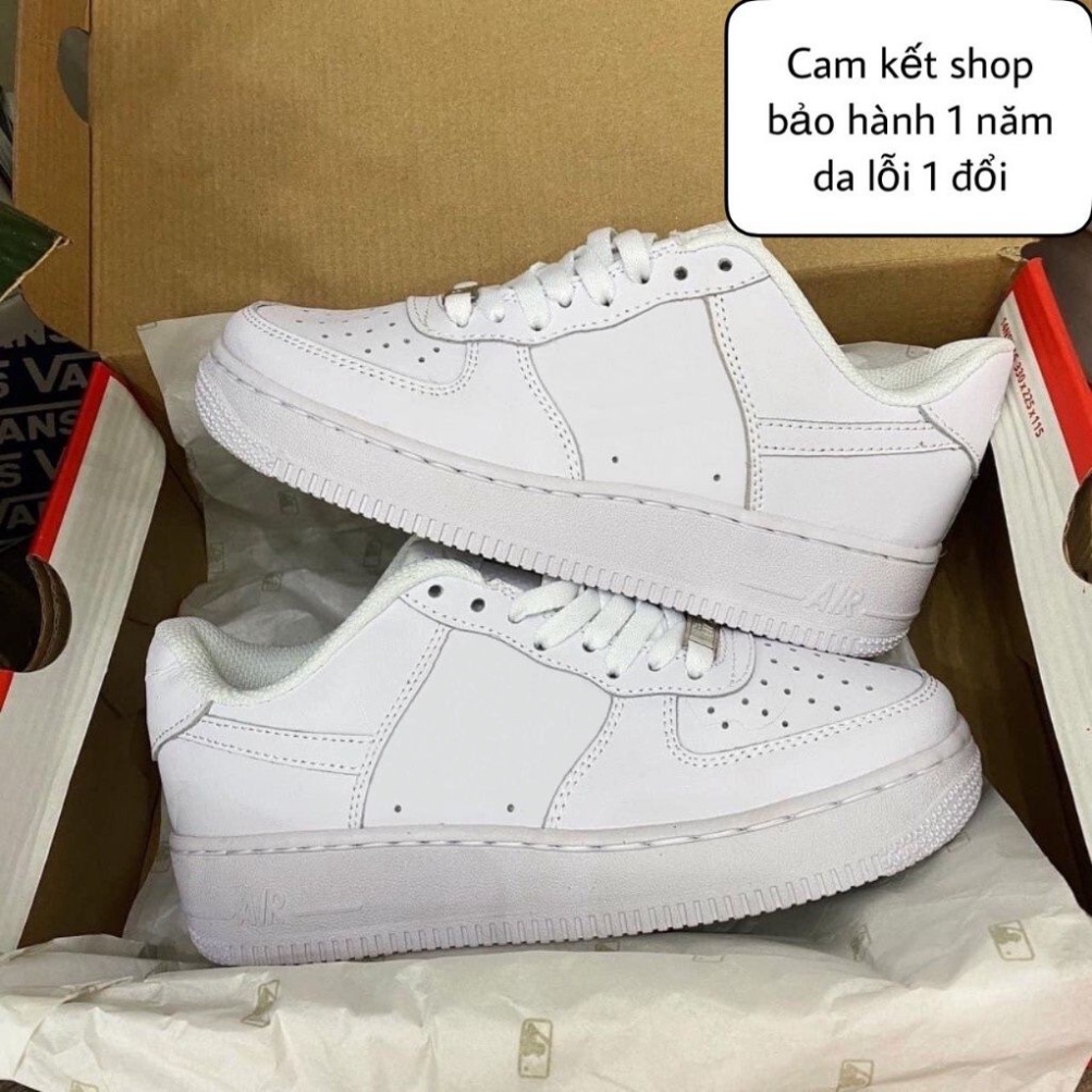 Giày Thể Thao Nam Nữ, Giày Sneaker  AF1 Màu Trắng , Đế Độn Đế Bánh Mì Tăng Chiều Cao Phong Cách Hàn Quốc  -
