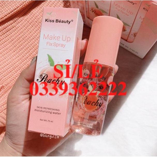 [ CHÍNH HÃNG ] Xịt giữ lớp nền cố định lớp trang điểm vị đào Kiss Beauty 75ML Senabeauty  HAIANHSHOP | BigBuy360 - bigbuy360.vn