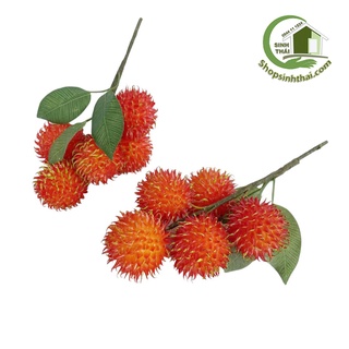 Chùm chôm chôm giả màu đỏ - Trái cây, hoa quả giả cao cấp