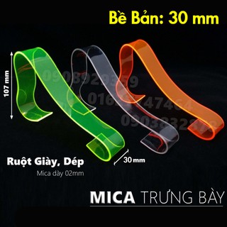 Combo 10 Ruột Mica Trưng Bày Nông Giày/Dép - Bề Bản 30mm