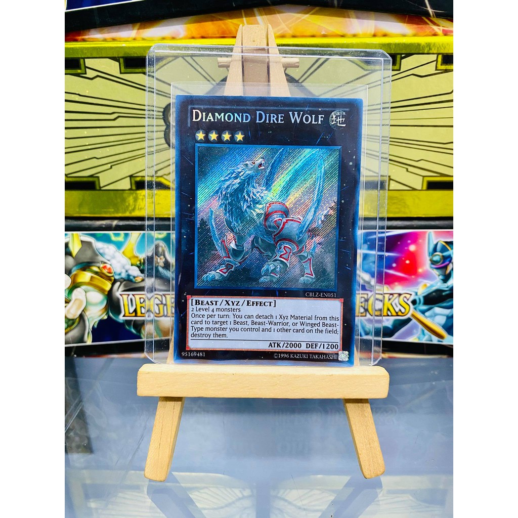 [ Dưa Hấu Yugioh ] Lá bài thẻ bài Diamond Dire Wolf - Secret Rare - Tặng bọc bài nhựa bảo quản