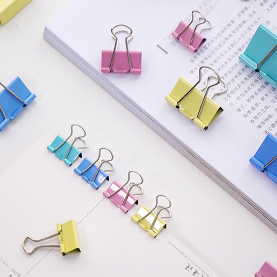 &lt;Video Review&gt; Set 12 Kẹp Bướm Kim Loại Giữ Giấy Ghi Chú Kẹp Tài Liệu Đánh Dấu Sách Đồ Dùng Văn Phòng Nhiều Màu U138