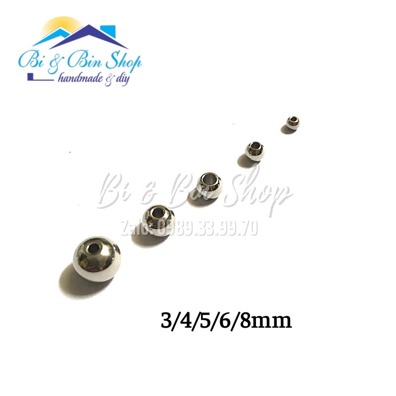 20 Viên Charm Tròn Trơn Bằng Inox Làm Trang Sức Thủ Công, Phụ Kiện Handmade
