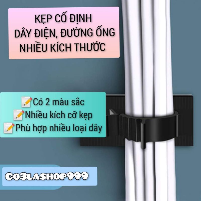 Kẹp nhựa cố định dây leo, ₫i luồn dây điện, ống dẫn nhiều kích cỡ  Dùng trên GẠCH MEN