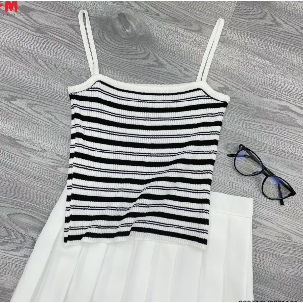 Áo 2 dây nữ FM Style hoạ tiết sọc chất thun gân thời trang mùa hè 206110027