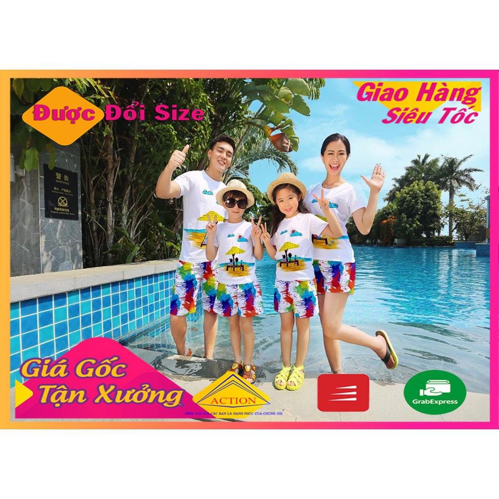 Bộ thun đi biển gia đình Cao cấp [giá xưởng] tại shopee mã GD_02