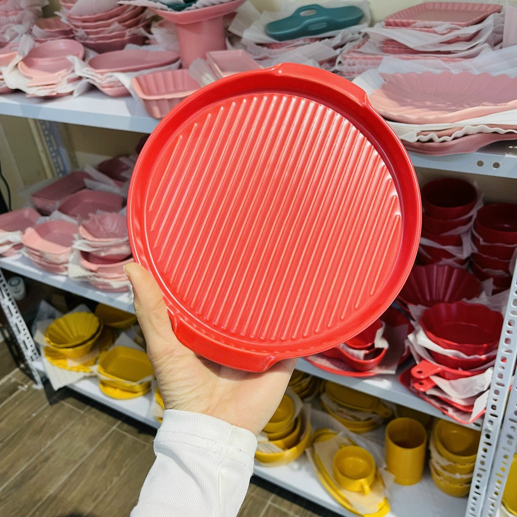Bát đĩa gốm sứ decor trang trí đồ ăn siêu đẹp khay nướng có tai cầm