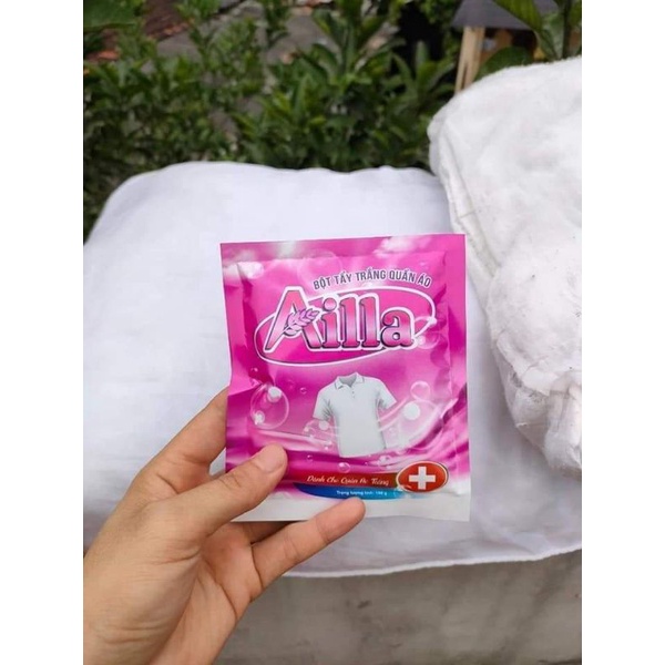 Bột tẩy mốc quần áo ,vết nhựa thực vật, mực, vết bẩn cứng đầu Ailla ( 100g/gói)