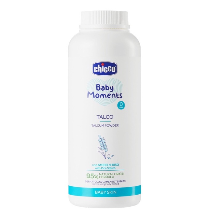 Phấn rôm tinh bột gạo Chicco 0M+ 150g Mẫu mới