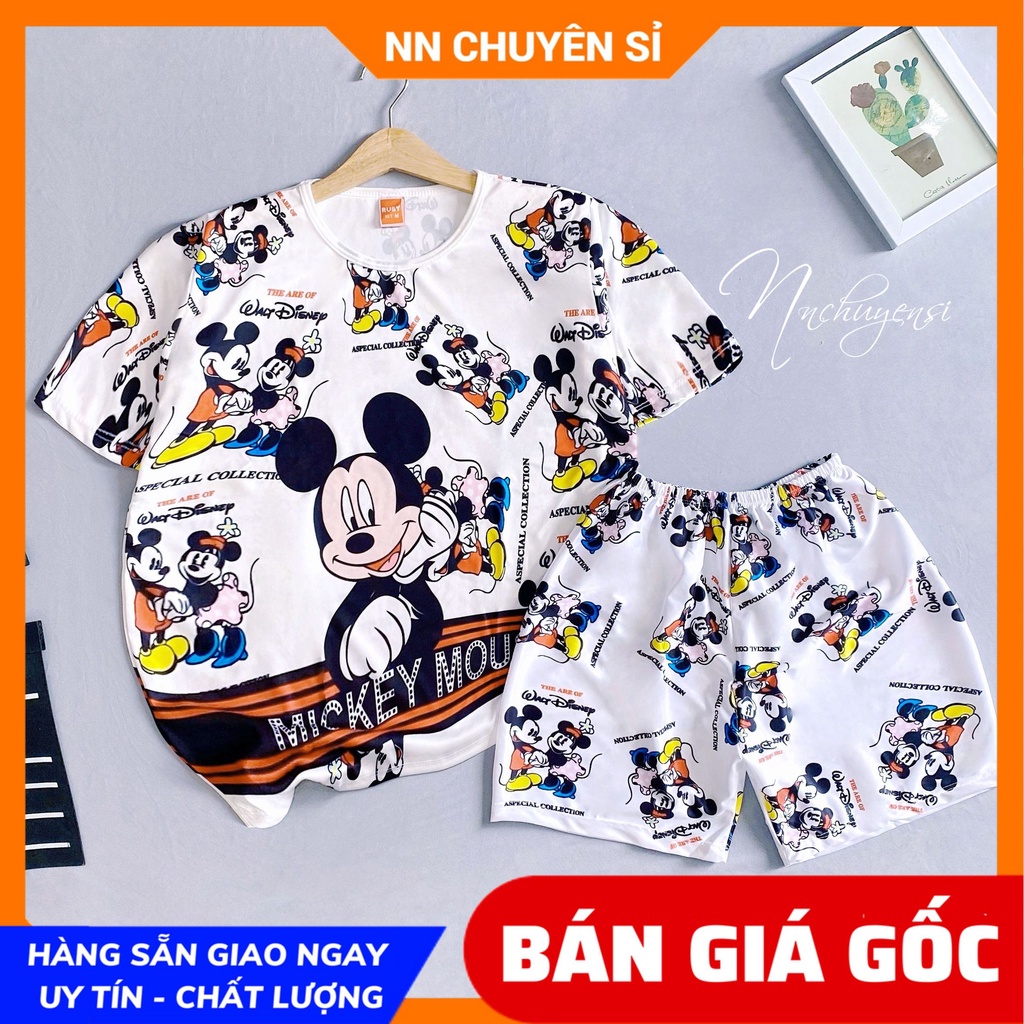 Đồ bộ bé trai bé gái in hình Chuột Mickey Hoạt hình dễ thương chất thun mềm mát size đến 70kg DBRBD FULL SIZE