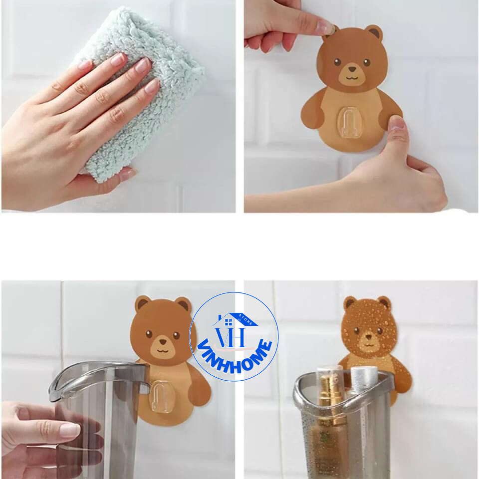 Cốc Gấu Đựng Bàn Chải Và Kem Đánh Răng Hình Gấu Dễ Thương