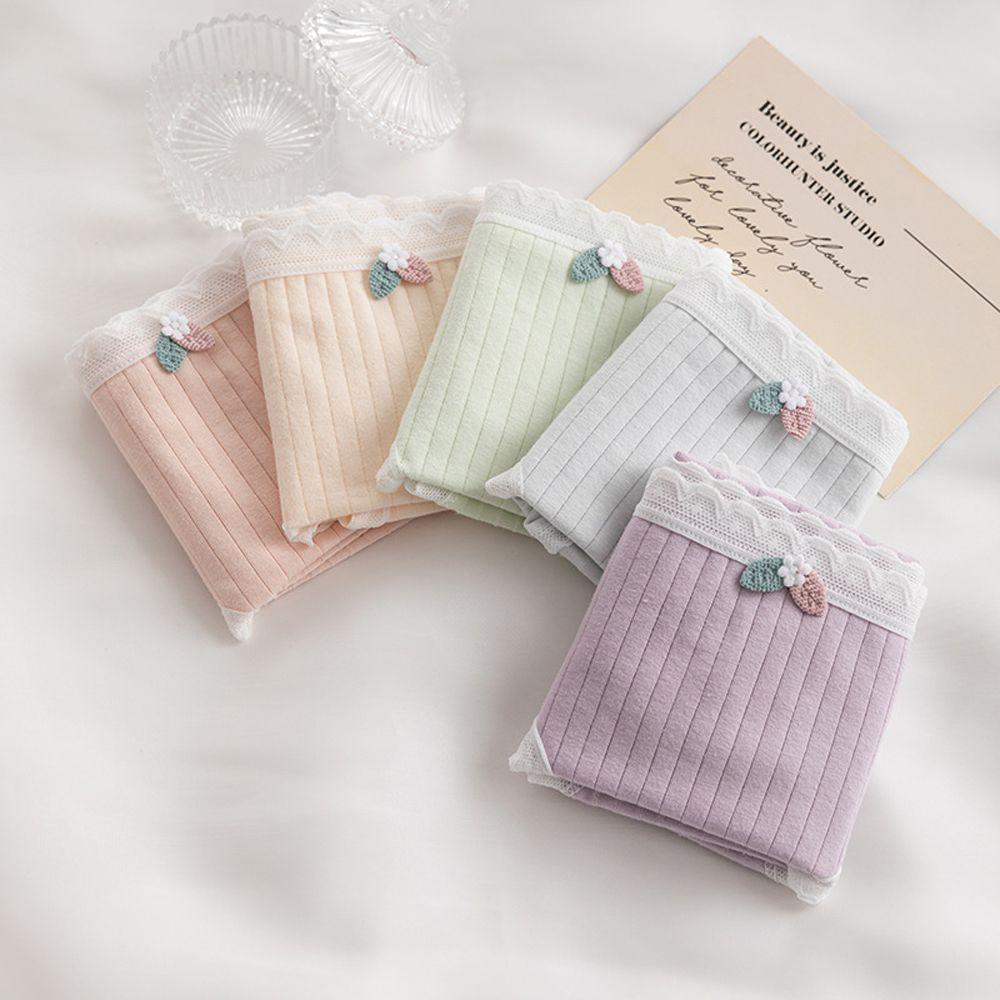 Quần Lót Cotton Màu Trơn Thoáng Khí Lưng Vừa Họa Tiết Hoa Cho Nữ|Quần Lót Nhiều Màu Sắc Đa Dạng Hợp Thời Trang