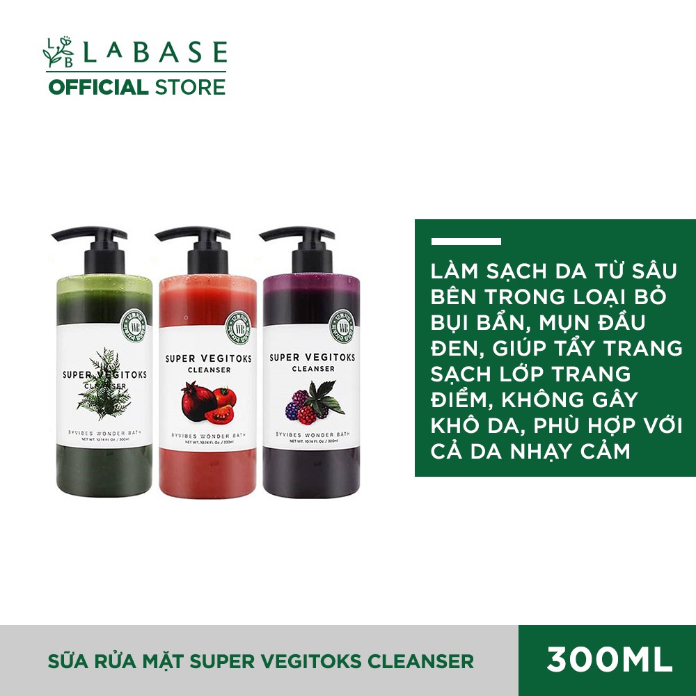 Sữa rửa mặt rau củ Super vegitoks cleanser Wonder bath 300ml