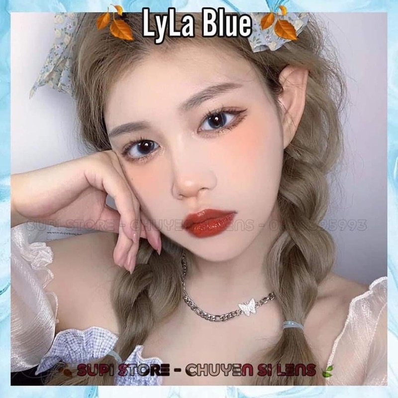 Blue lyla/elsa màu xanh giãn tròng nhỏ 0 độ