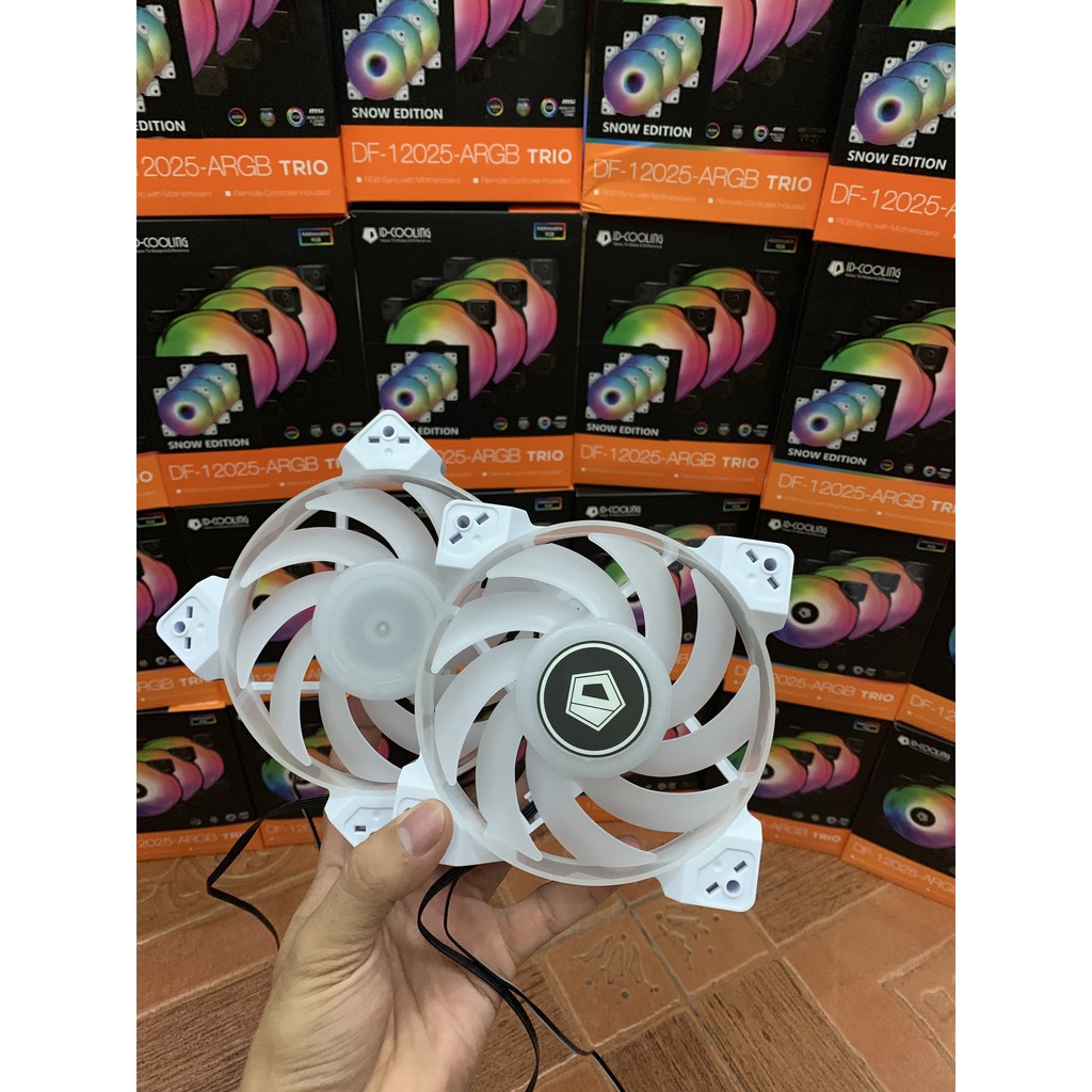 Fan ID cooling ARGB TRIO 12025 snow trắng Tản nhiệt nước custom - Hyno Store