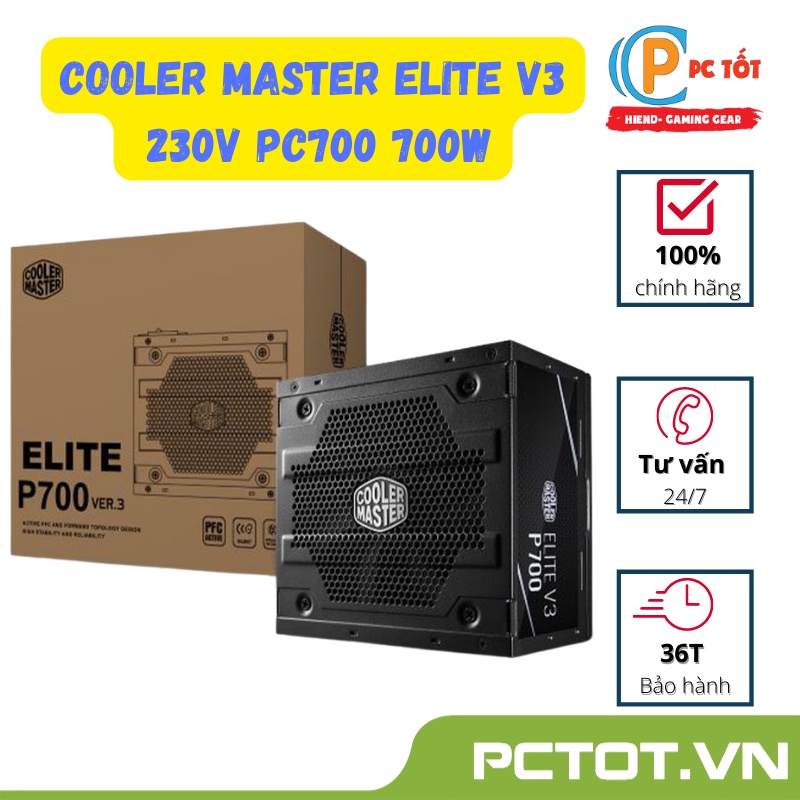 Nguồn máy tính Cooler Master Elite V3 230V PC700 700W (Màu Đen) - Chính hãng