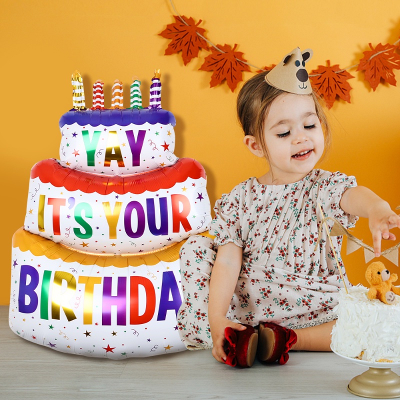 Bong Bóng Ba Lớp Trang Trí Tiệc Sinh Nhật In Chữ YAY It 'S YOUR Birthday