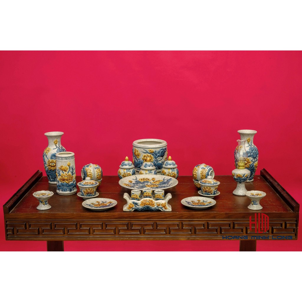 ĐÈN VÁY VAI VUÔNG MEN RẠN ĐẮP NỔI HỌA TIẾT SEN