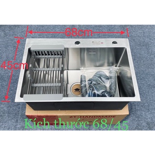 Chậu rửa bát 1 hố đúc 68x45.