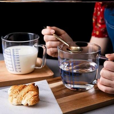 Cốc đong bằng thủy tinh trong suốt chịu nhiệt có thể dùng trong lò vi sóng
