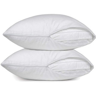 Bảo vệ gối HANVICO cotton màu trắng chống mùi, chống ẩm cao cấp