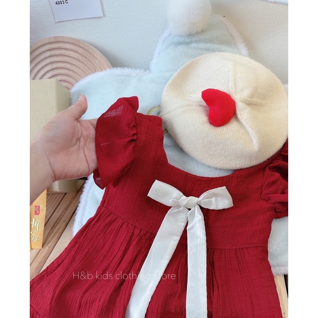 váy đũi đỏ hb cho bé
