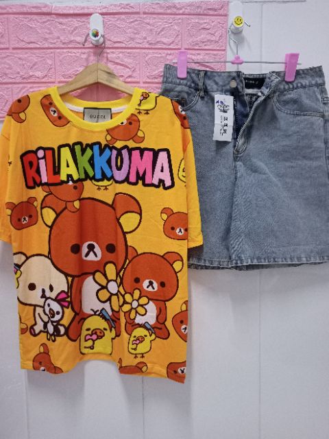 Áo thun in 3D Rilakkuma form rộng tay lỡ Freesize dưới 75kg | BigBuy360 - bigbuy360.vn
