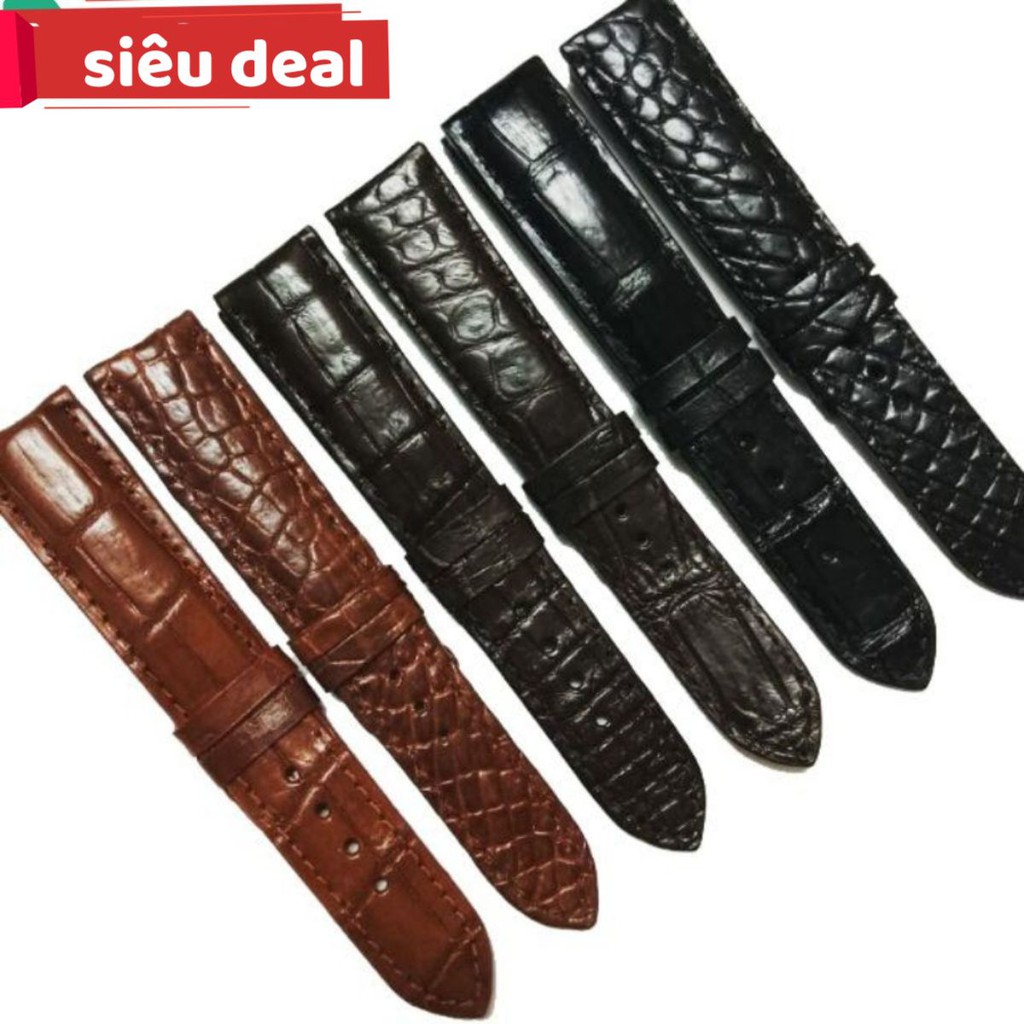 Dây Đồng Hồ Da Cá Sấu Thật Đủ SIZE (Ko kèm đầu khóa)