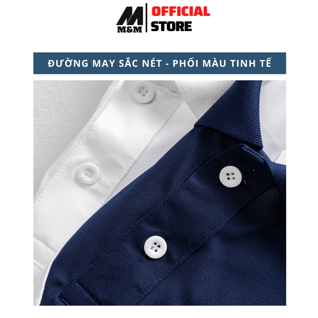 Áo Thun Nam Polo M&amp;M MamModel áo nam form rộng Cổ Bẻ, Tay Ngắn, Vải Cá Sấu Xuất Xịn, Chuẩn form, Dày Dặn ANN04