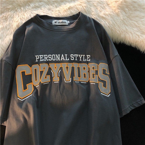 Áo Thun 100% Cotton Ngắn Tay Dáng Rộng Thời Trang Mùa Hè Nhật Bản Dành Cho Nữ