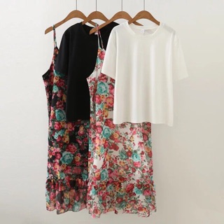 SET ĐẦM 2 DÂY ĐUÔI CÁ+ ÁO THUN