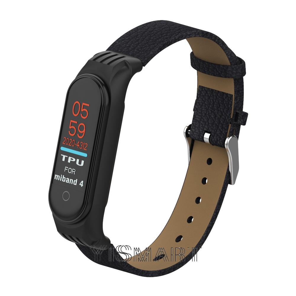 Dây đeo đồng hồ chát liệu da TPU nhiều màu cho Xiaomi MiBand 6 5 Mi Band 4 3
