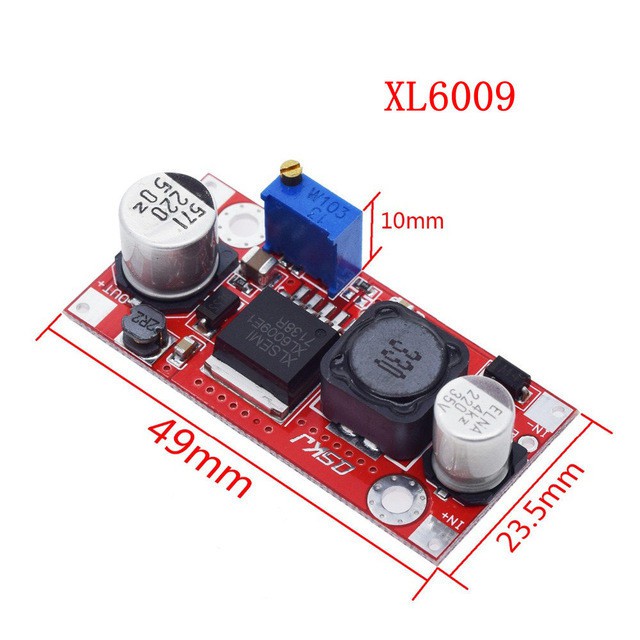 Bộ chuyển đổi XL6009 Boost Step Up có thể điều chỉnh 15W 5-32V đến 5-50V DC-DC Mô-đun nguồn điện DC-DC Hiệu suất cao Độ gợn sóng thấp