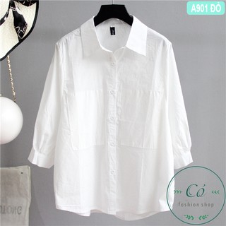 Áo Sơ Mi Sọc túi đắp KATE NHẬP - A901