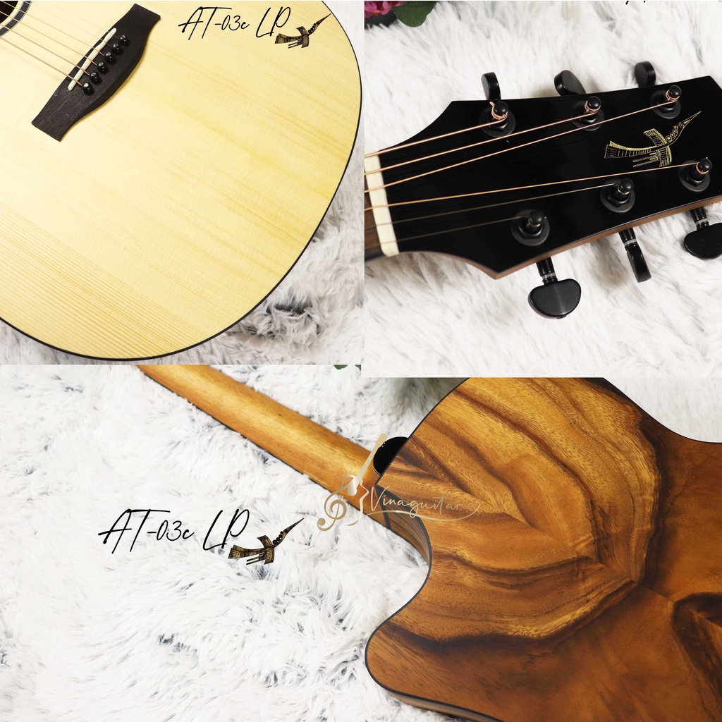Đàn Guitar Acoustic Thuận AT-03C 2022 Gỗ Điệp - Tặng Bao da 12 phụ kiện- Vinaguitar phân phối chính hãng Thuận Guitar