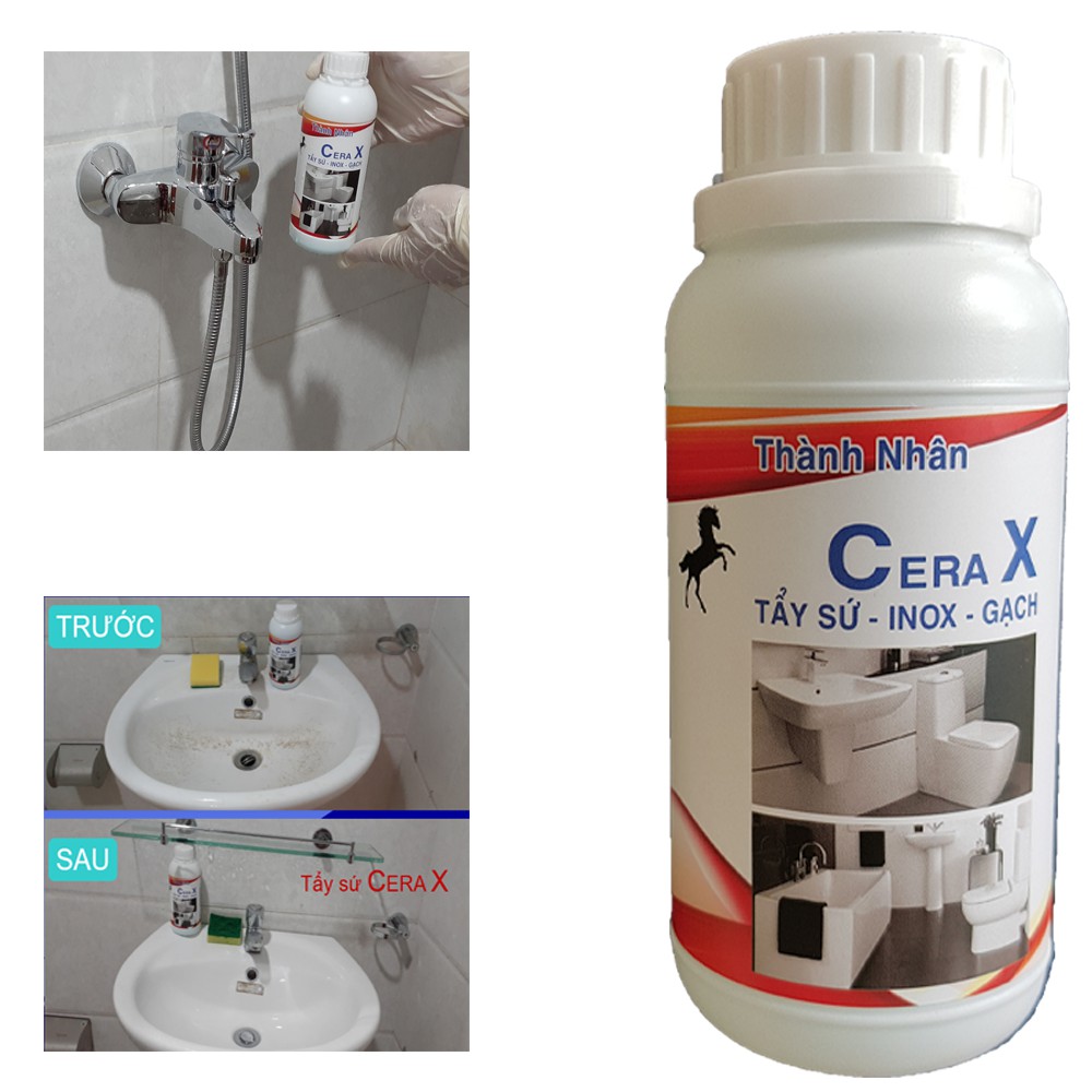 Dung dịch tẩy Sứ bồn cầu - Vòi sen Inox - Gạch men - Cera X 250ML