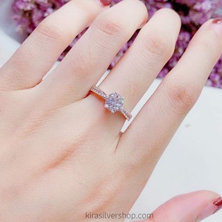 Nhẫn bạc nữ gắn đá cao, nhẫn bạc 925 ổ đá