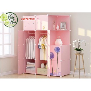 TỦ QUẦN ÁO NHỰA LẮP GHÉP ĐA NĂNG 10 Ô 2 GÓC sâu 47 cm (nhiều kiểu dáng lựa chọn) (Kiều Hoa Store)