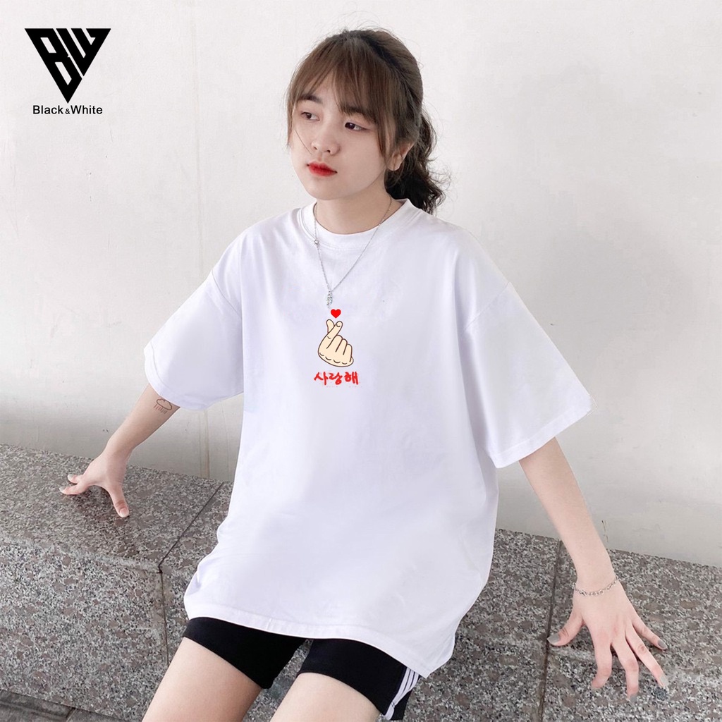 【FREE SHIP】Áo Thun Tay Lỡ nam nữ unisex in Bắn Tim chất vải dày mịn co dãn 4 chiều- BW Fashion