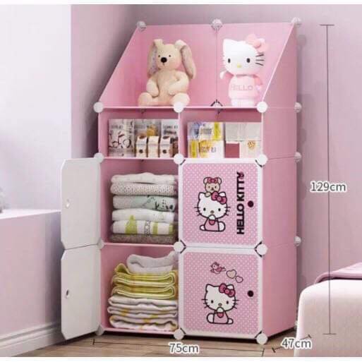 Tủ nhựa ghép 6 ô vách xéo