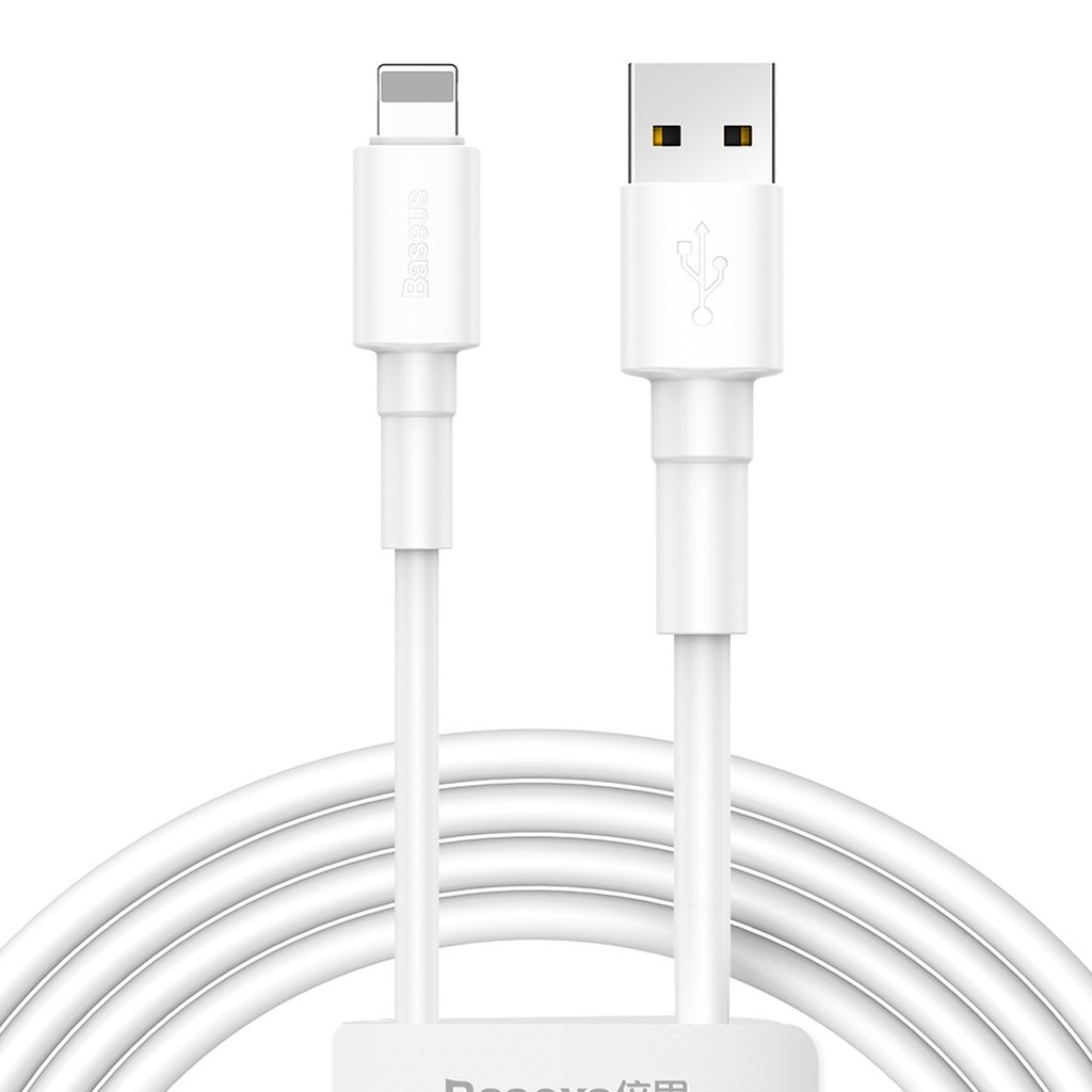 Dây cáp sạc nhanh 2.4A Lightning hiệu Baseus Mini White cho iPhone / iPad trang bị chip sạc thông minh - Hàng chính hãng
