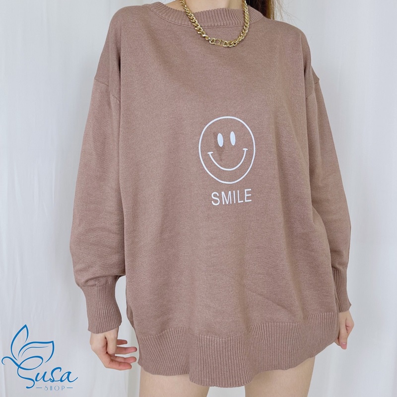 Sét bộ nữ SMILE áo sweater kèm quần đùi from rộng Quảng Châu cao cấp - SUSASHOP