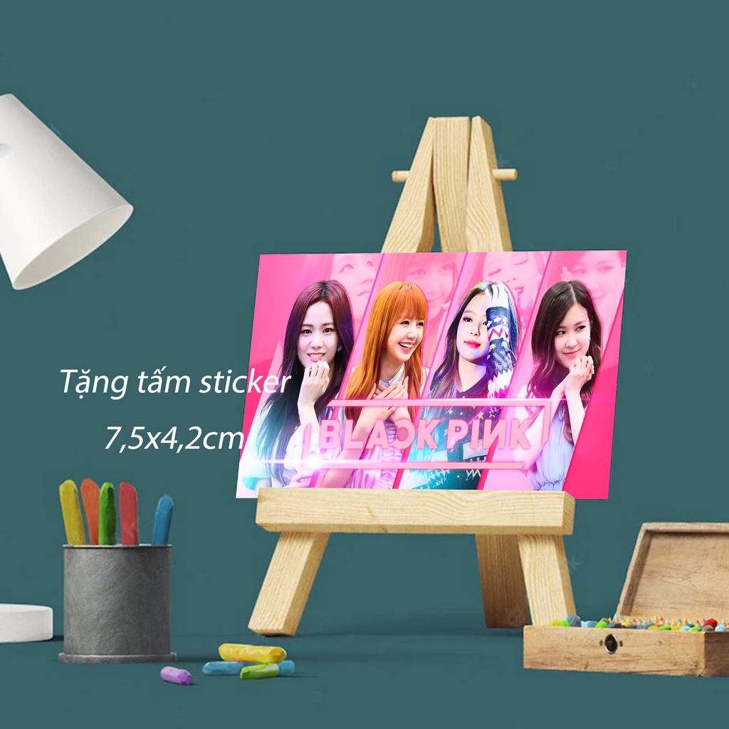Poster BlackPink bóc dán 20x16cm tặng 5 tấm sticker đi kèm poster