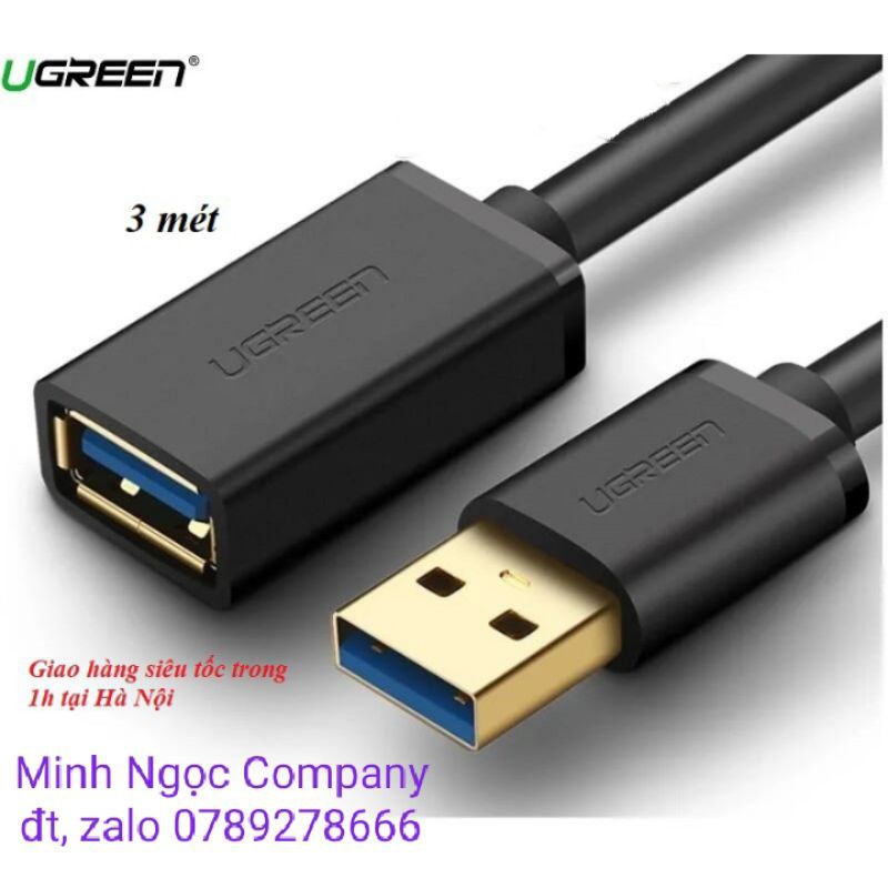 Cáp nối dài USB 3.0 dài 3m chính hãng Ugreen 30127 cao cấp