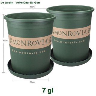 Chậu Nhựa Cao Cấp - Chậu Trồng Cây Monrovia 7gl "38x40" (KÈM DĨA LÓT)nhập khẩu